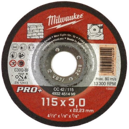 Milwaukee CC 42 PRO+ Kappeskive 115x3 mm Maskintilbehør & forbruk