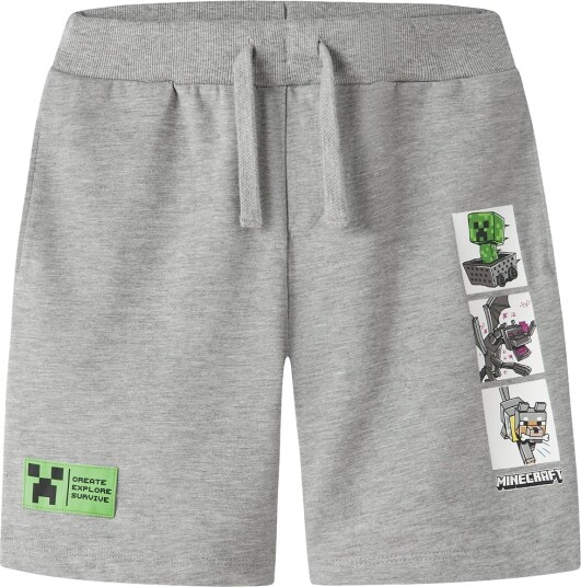 Name It Shorts NkmMar Minecraft Grey Melange Name It 13 år (158) Shorts Grå