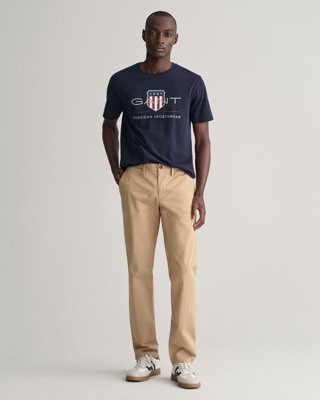 Twillchinos i slim fit DARK KHAKI 3630