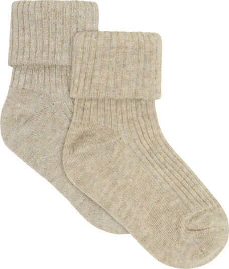 Minymo Baby Rib Socks W.glit (2 Pack) Beige 23\26