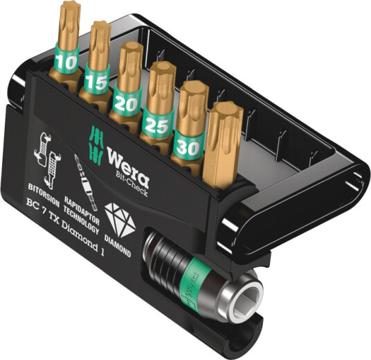 Wera Bitssett Bit-Check Diamond Torx 7 deler