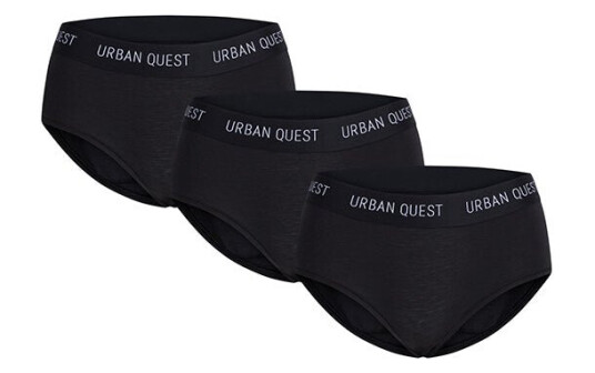 Urban Quest 3-Pack Bamboo hipster truse svart Størrelse: XS Kvinner