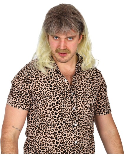 Blond Og Brun 80-talls Hockeysveis Parykk (Mullet King)