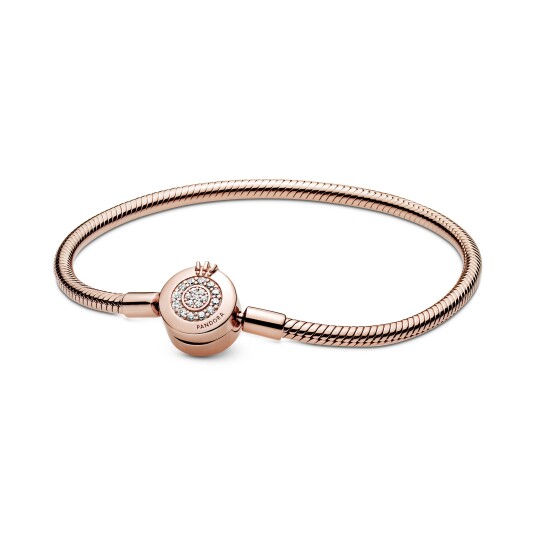 Pandora, Armbånd i 925 rosèforgylt sølv, 19 cm Pandora, Armbånd i 925 rosèforgylt sølv, 19 cm
