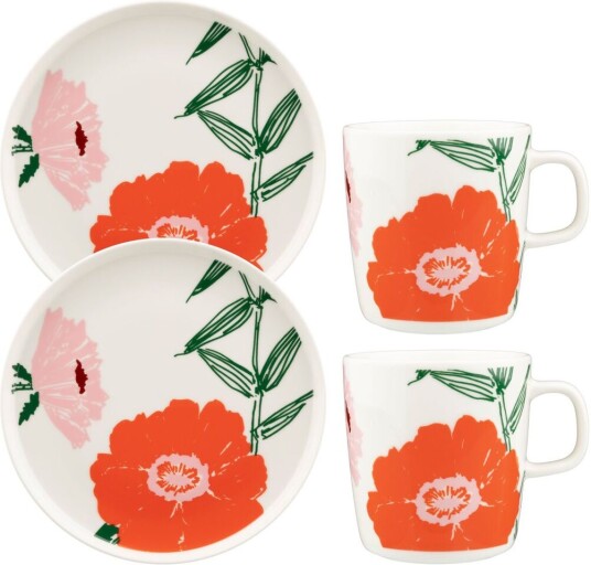 Marimekko Hagefrokostsett 4 deler White green orange