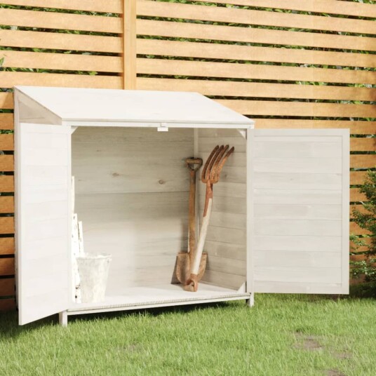 vidaXL Hageskur hvit 102x52x112 cm heltre gran vidaXL Hageskur hvit 102x52x112 cm heltre gran
