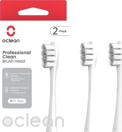 OCLEAN PROFESSIONAL CLEAN BØRSTEHODER 2 STK, GRÅ
