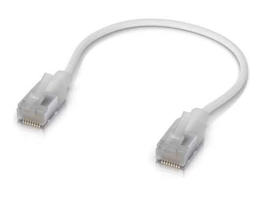 Ubiquiti Unifi Koblingskabel Rj-45 Hann Til Rj-45 Hann 15 Cm 3 Mm Skjermet Cat 6A Med Støvel Innendørs Hvit