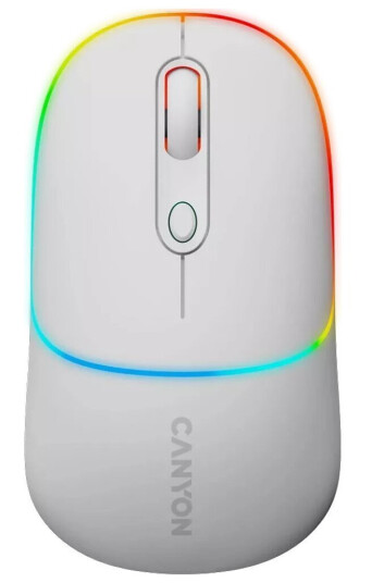 Canyon Mw-22, 2In1 Wireless Optical Mouse Bluetooth / Wireless Usb, 800/1200/1600 Dpi, 4 Print, White