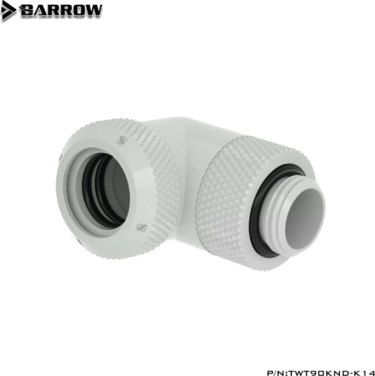 Barrow Multi-Link Adapter 90 Grader G1/4 Utvendig Gjenger Til 14Mm Od Hardtube – Roterbar Hvit