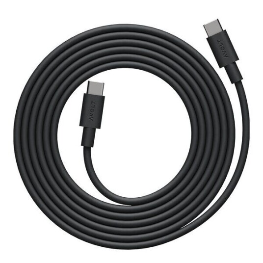 Avolt 2m USB-C til USB-C Kabel Stockholm Black Avolt 2m USB-C til USB-C Kabel Stockholm Black