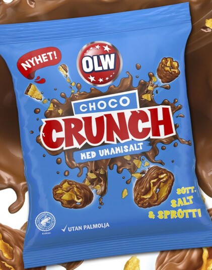 OLW Choco Crunch med Umamisalt Salt Sjokoladetrukket Crunchy Maissnacks 90 gram