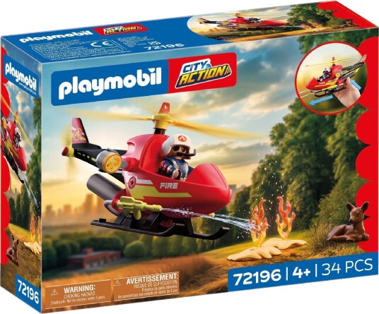 Playmobil City Action 72196 Brannvesenets Helikopter Byggesett 4+ År 34 Deler