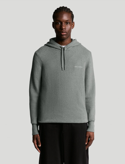 Lyle & Scott Script Knitted Hoodie - Grey - XXL Lyle & Scott Script Knitted Hoodie - Grey - XXL