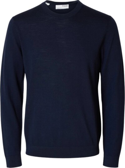 Selected Homme Tray Long Sleeve Knit Merino Crew Neck Blå S