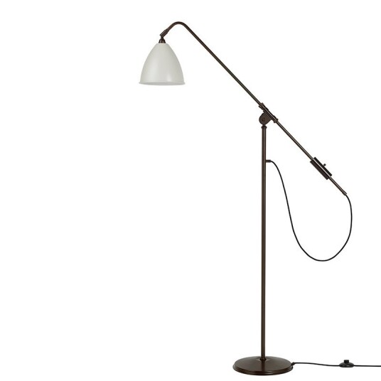 Gubi BL4 Gulvlampe Ø21 Svart Messing/Klassisk Hvit