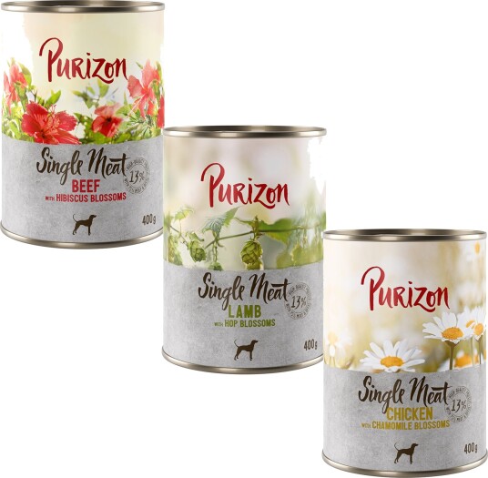 Purizon Våtfôr Single Meat Blandet Pakke Kylling Lam Okse 6 X 400 G Purizon Våtfôr Single Meat Blandet Pakke Kylling Lam Okse 6 X 400 G