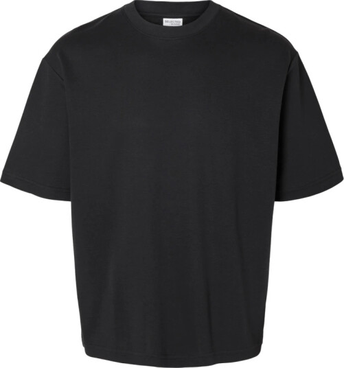 Selected Slhlooseoscar Ss O-Neck Tee Noos - Black - XXL