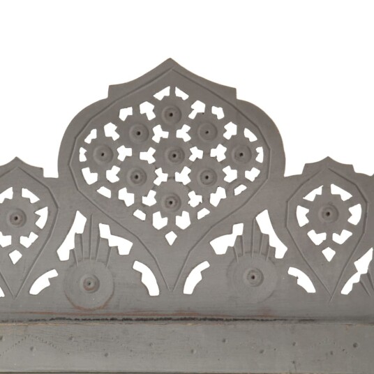 vidaXL Romdeler håndskåret 5 paneler grå 200x165 cm heltre mango