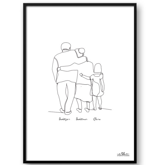 Plakat – Besteforeldre med 1 jente / Personlig