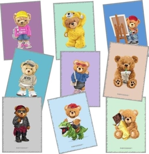 Narcissus Notatbok A5/60K Ruter Pp Teddies 9 Stk Narcissus Notatbok A5/60K Ruter Pp Teddies 9 Stk