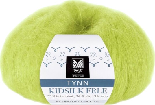 Dale Garn Tynn Kidsilk Erle Pæregrønn 4058 25 g 773 232 4058