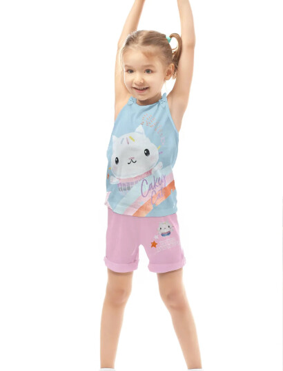 Gabby"s Dollhouse T Shirt + Short Blue 98