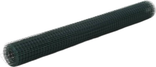 vidaXL Trådgjerde kylling stål med PVC belegg 25x1,5 m grønn
