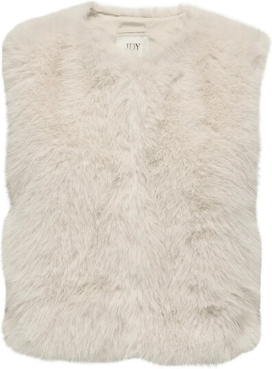 JDY Jdyora Faux Fur Waistcoat Otw Qiq Noos   Cream   XS