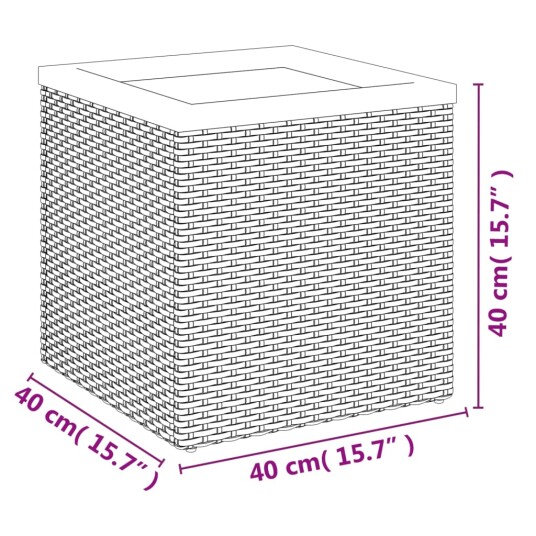 vidaXL Plantekasse svart 40x40x40 cm polyrotting