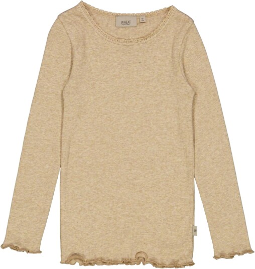Wheat Rib Genser Lace Dark Oat Melange (110 / 5 år)