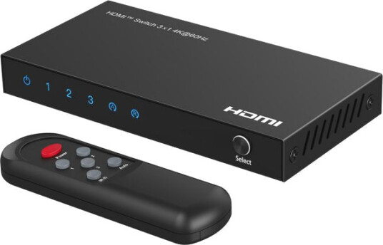 MICROCONNECT 4K@60Hz HDMI Switch 3x1 HDCP