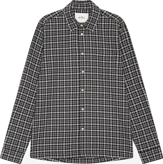 Les Deux Skjorte Check Seersucker Shirt Svart