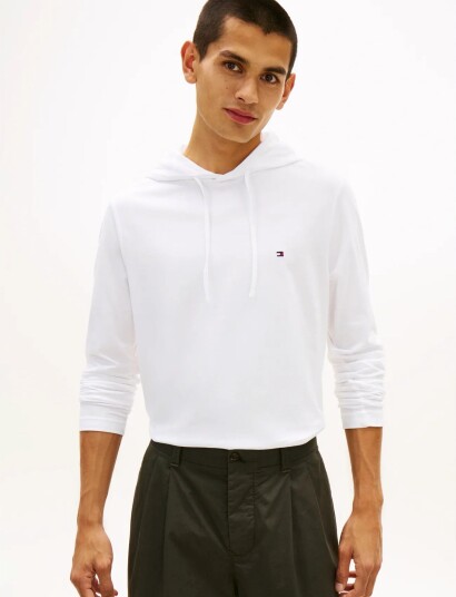 Tommy Hilfiger New Hooded Ls Tee White M