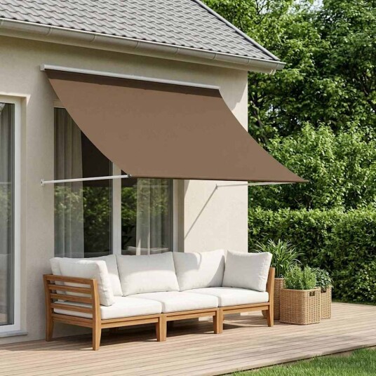 Markise Gråbrun 150 x 150 cm 180 g / m² Polyester med PU belegg