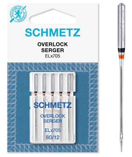 Schmetz Overlocknåler 80/12 ELx705, 80/12, 5-pack Schmetz Overlocknåler 80/12 ELx705, 80/12, 5-pack