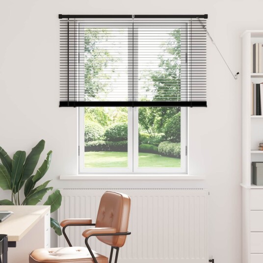 vidaXL Venetiansk persienne Svart 150 x 110 cm 25 mm PVC vidaXL Venetiansk persienne Svart 150 x 110 cm 25 mm PVC