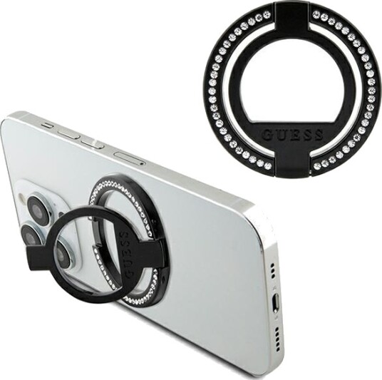 Guess Magsafe Ringstativ Gumrsaldgk Svart/Svart Med Rhinsten Guess Magsafe Ringstativ Gumrsaldgk Svart/Svart Med Rhinsten