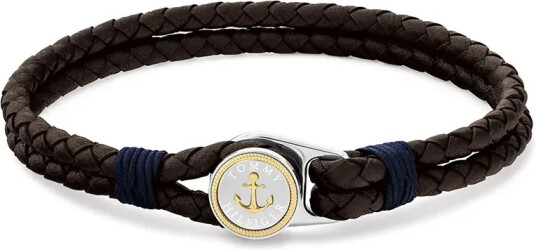 TOMMY HILFIGER BROWN LEATHER BRACELET