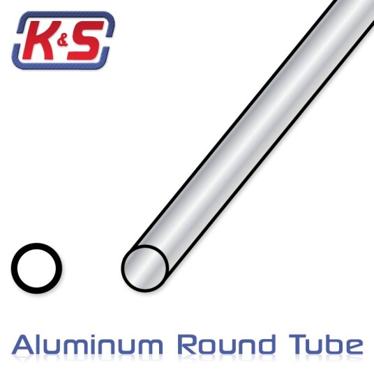 K&S 83061 Alum Tube 6.35x305mm 1/4'' 6061-T6 1