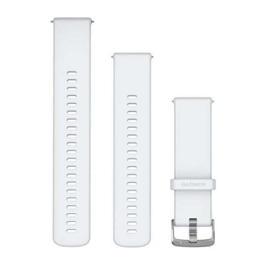 GARMIN QUICK RELEASE ARMBÅND 22 MM SILIKON, WHITESTONE/SØLV