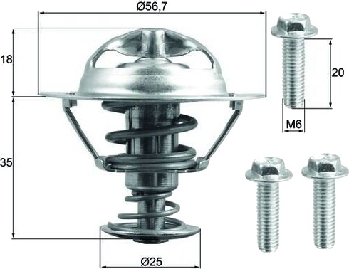 Termostat MAHLE ORIGINAL TX 202 90D