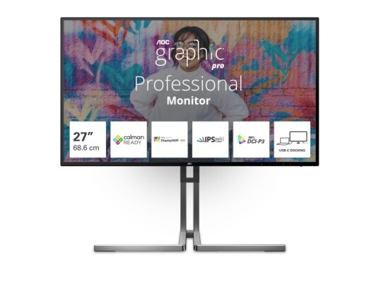 AOC U27U3CV 27" 4K Nano IPS PC-skjerm med HDR, Flat, Sort AOC U27U3CV 27" 4K Nano IPS PC-skjerm med HDR, Flat, Sort
