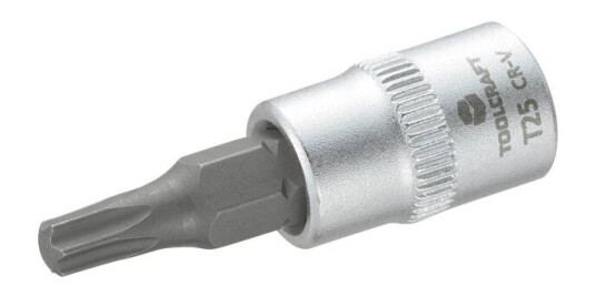 Toolcraft T25 816083 T-Profil Topnøgle-Bit-Indsats T 25 1/4 (6,3 Mm)