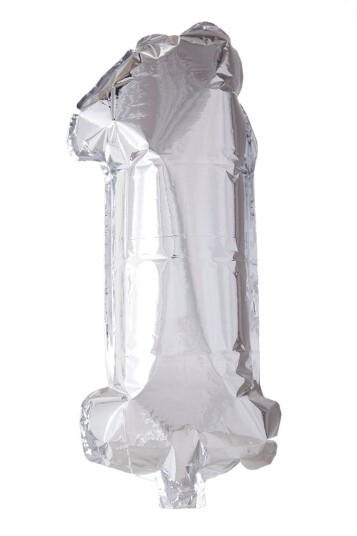 Folie ballong Sølv 41 cm - Tallet 1
