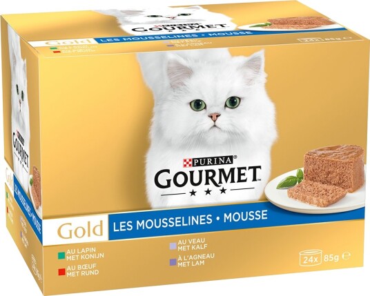 Gourmet Gold Fine Paté Blandet Kjøtt Kanin Kalv Okse Lam 24 X 85 G