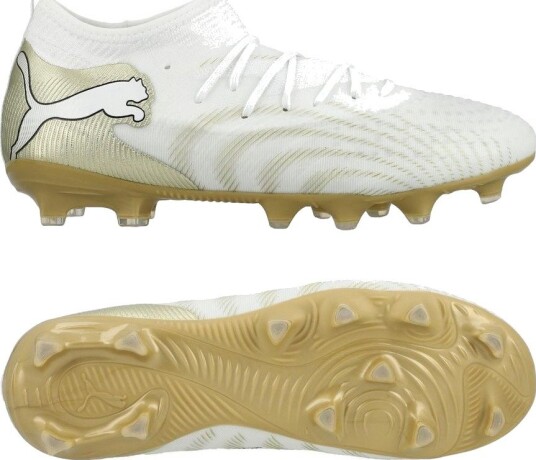 PUMA Future 9 Match Fg/ag White Gold PUMA White/metallisk Gull/PUMA Svart Barn størrelse 38½ PUMA Future 9 Match Fg/ag White Gold PUMA White/metallisk Gull/PUMA Svart Barn størrelse 38½