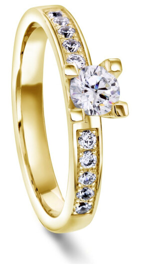 Moments by Pan Jewelry, Diamantring Admire i 585 gult gull 0,55 CT | 3 mm bredde Moments by Pan Jewelry, Diamantring Admire i 585 gult gull 0,55 CT | 3 mm bredde