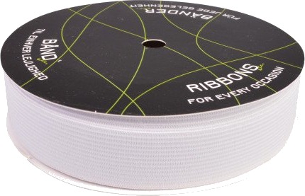 Strikk 25mm Hvit 5m
