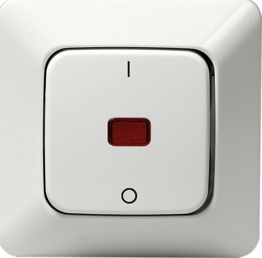 Abb Strømbryter 1062Uk2 Innfelt, IP20, Alpinhvit, Med Belysning 2-Polet